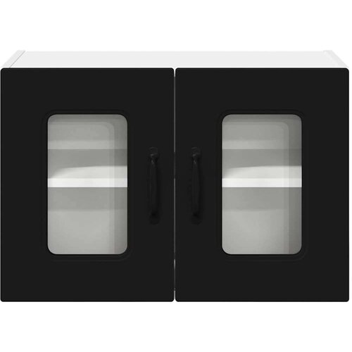 VidaXL zidni kuhinjski ormarić s policom 2 pcs crna 60 x 31 x 40 cm Slike