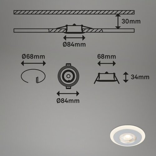 BRILONER 7039034-SET 3xLED kupatilska ugradna svetiljka 3xLED/5W/230V IP44 mat hrom Slike