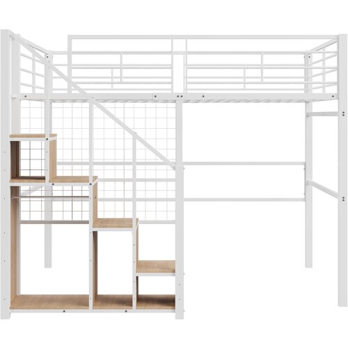 Lumor Postelja Mezzanine za otroke 140x200 cm - z varnostno lestvijo in shranjevanjem - bela, (22156117) Cene