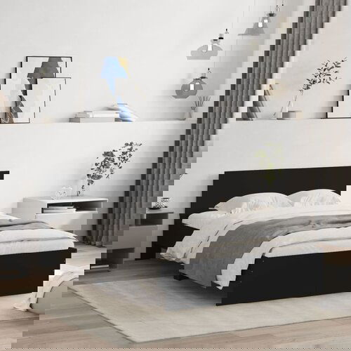 VidaXL Okvir za krevet s uzglavljem crni 120x190 cm Slike