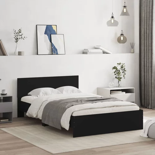vidaXL Okvir za krevet s uzglavljem crni 120x190 cm