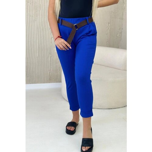 Kesi Punto Milano winter pants with a cornflower blue belt Cene