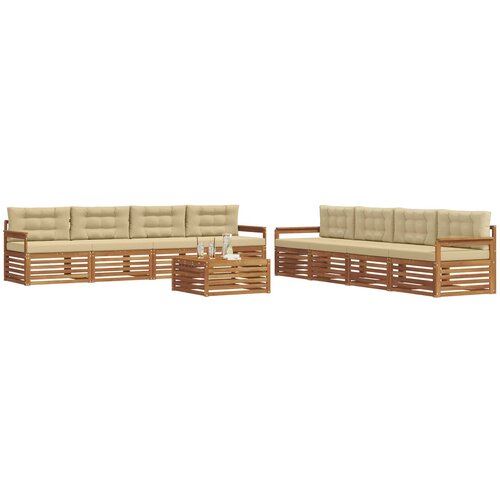  Set vanjskih sofa 9 kom. Prirodna i bež 79 x 79 x 37 cm Slike