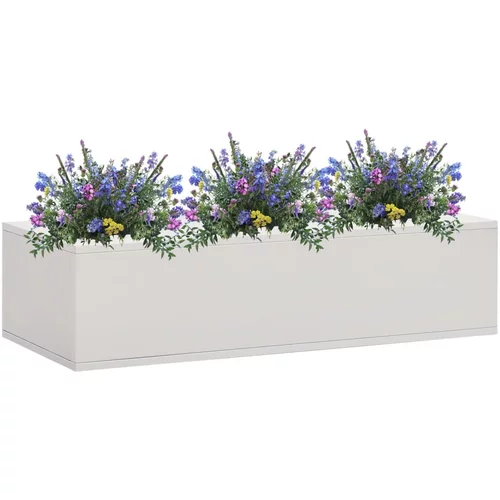  Uredska posuda za cvijeće svjetlosiva 90 x 40 x 23 cm čelična
