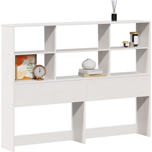 Maison Chic posteljno vzglavje - vzglavna omarica - nočna omarica s predelki bela 160 cm trdna borovina, (21712258) Cene