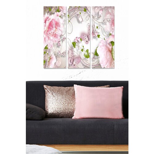 Wallity MDF106652 multicolor decorative mdf painting (3 pieces) Cene