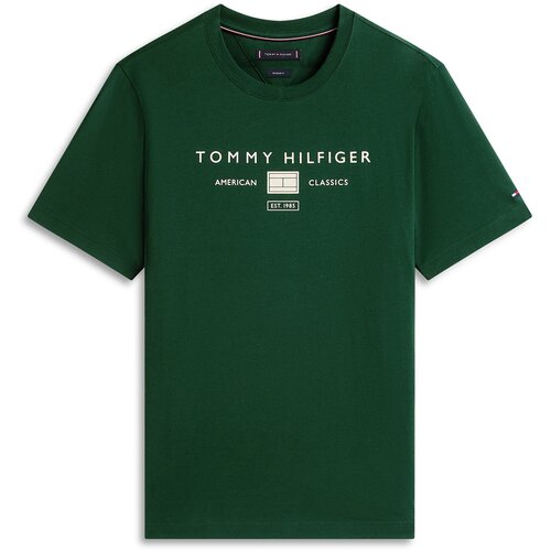 Tommy Hilfiger Majica 'BRAND LOVE' kremna / zelena Cene