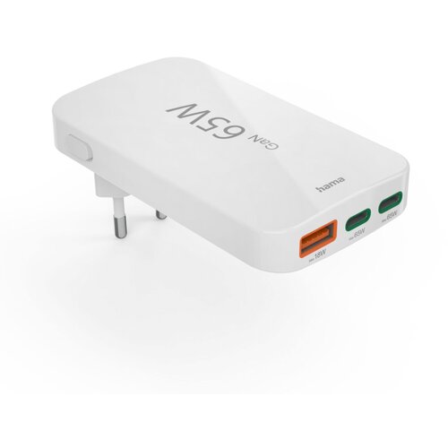 Hama brzi punjac, 2xusb-c, 1xusb-a, pd, 65w, beli pljosnati mini ( 201976 ) Cene