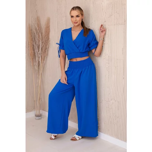 Kesi Women's set blouse + trousers - cornflower blue