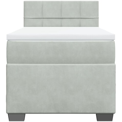 Box spring krevet s madracem svjetlosivi 90x190 cm bar&amp;scaron;unasti Slike