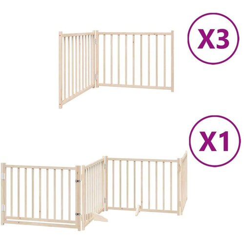 vidaXL Ograda za pse z vrati zložljiva 10 panelov 800 cm topolovina Cene