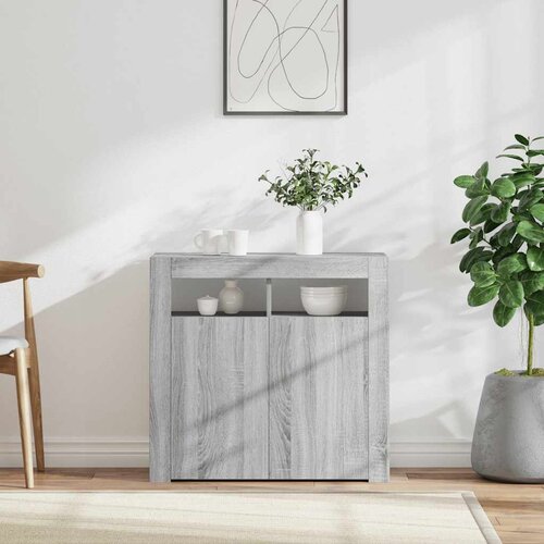  Komoda s LED svjetlima boja sivog hrasta sonome 80 x 35 x 75 cm Cene