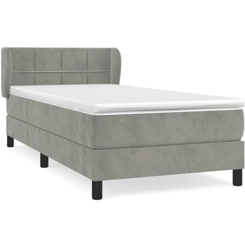 Maison Chic Box spring postelja - Vzmetna postelja z vzmetnico svetlo siv 90x190 cm žamet SL14084, (21907832) Slike