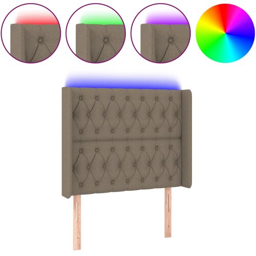 Maison Chic led posteljno vzglavje - vzglavna omarica - nočna omarica taupe 93x16x118/128 cm blago, (21706109) Slike