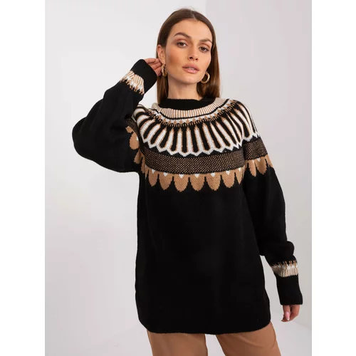 Fashion Hunters Classic black sweater with stand-up collar from RUE PARIS