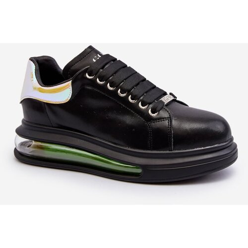 Kesi Women's leather sneakers GOE Black Cene