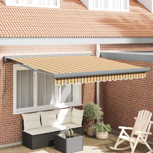 VidaXL Avtomatska retraktibilna tenda Črtasta 300x250 cm Slike