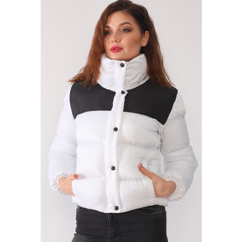 Dewberry Z6649 LADIES' COAT-WHITE-BLACK Cene