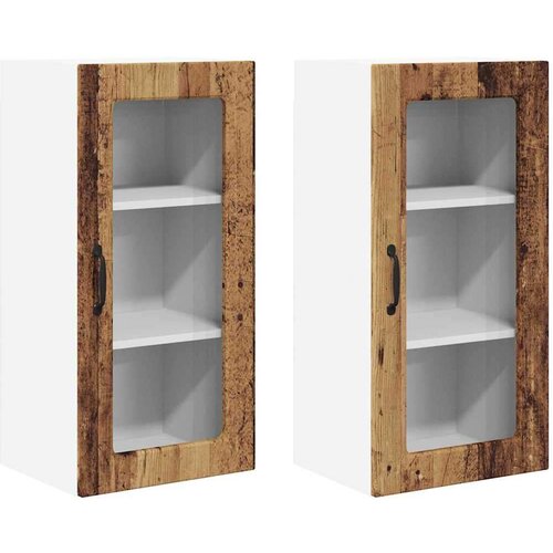  Zidni kuhinjski ormarić Zidne 2 pcs Staro drvo 40 x 31 x 80 cm Slike