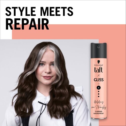 Schwarzkopf Taft x Gliss lak za lase z ekstra močnim utrjevanjem Holding me Strongly 250 ml Slike