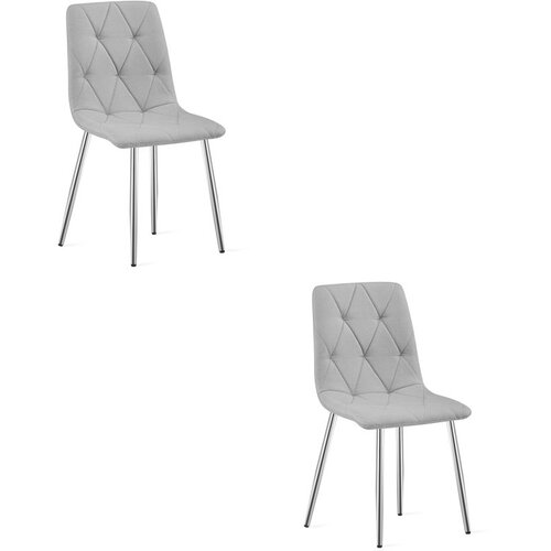 Libra stolica - svijetlosiva tkanina / kromirane noge x 2 Cijene
