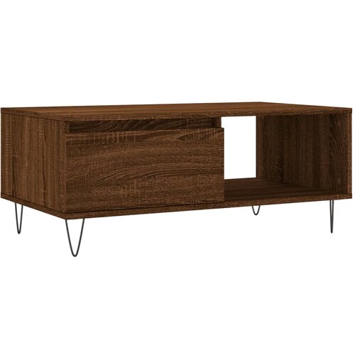 Maison Chic Klubska mizica - kavna mizica - Nizka mizica rjav hrast 90x50x36,5 cm inženirski les, (21754656) Cene