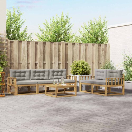  Set vanjskih sofa 6 kom. Bijela i svjetlosiva Cene