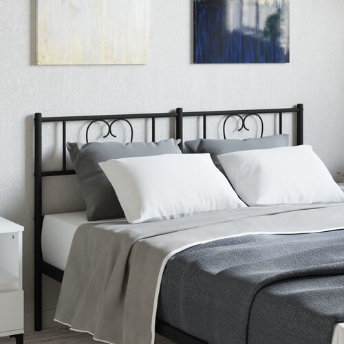 VidaXL Metalno uzglavlje crno 160 cm Slike