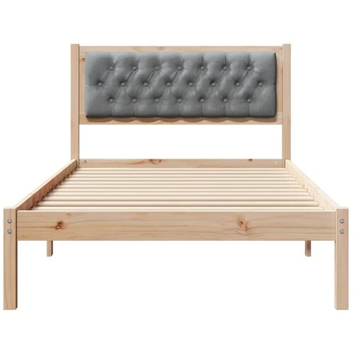  Krevetna konstrukcija s uzglavljem Svijetlo siva 100 x 200 cm Smeđa Slike