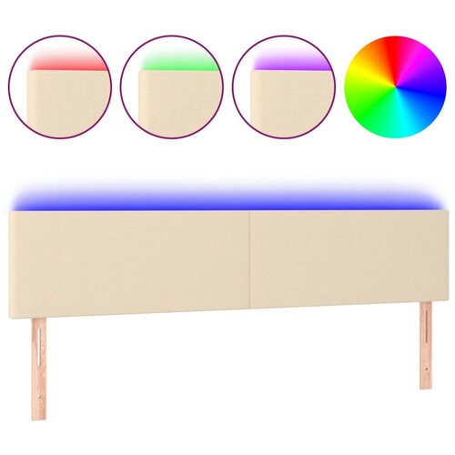  LED uzglavlje krem 180x5x78/88 cm od tkanine Slike