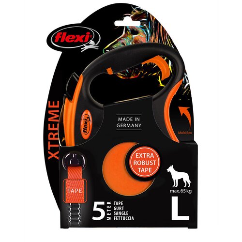 Flexi Xtreme Gurt-Leine orange, 5 m - L: bis 65 kg Slike