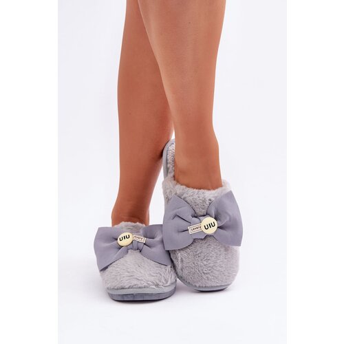  Women&amp;#039;s Slippers With Fur And Bow Grey Olfedi Slike