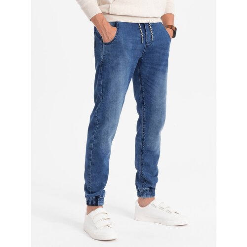Ombre Men&amp;#039;s denim jogger pants - light blue Slike