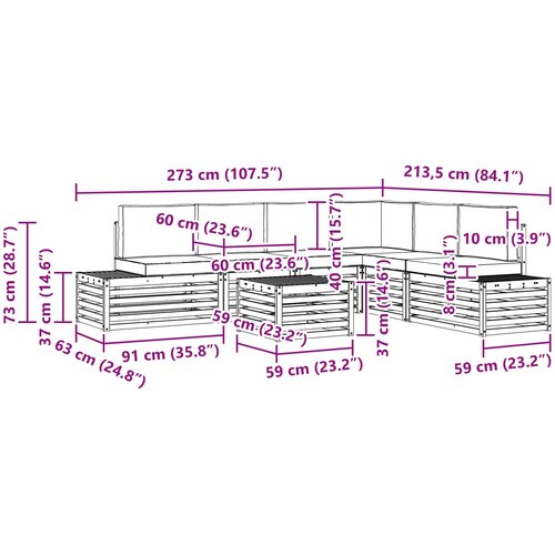  7 pcs Set vanjskih sofa Poliester Bijela i antracit Slike