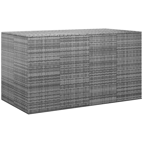 vidaXL Kutija za vrtne jastuke od PE ratana 194 x 100 x 103 cm siva