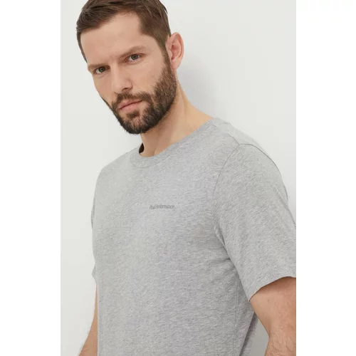 Peak Performance Pamučna majica za muškarce, boja: siva, bez uzorka