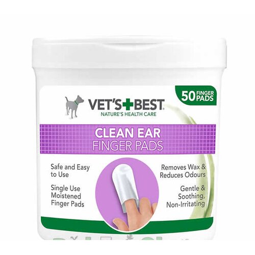 Vets Best Tuferi za higijenu u&amp;scaron;iju pasa Clean Ear Fingwr Pads, 50 komada Slike