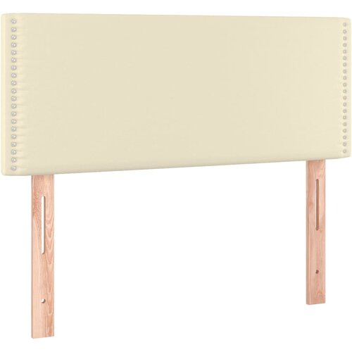 Maison Chic posteljno vzglavje - vzglavna omarica - nočna omarica krem 100x5x78/88 cm umetno usnje, (21706328) Slike