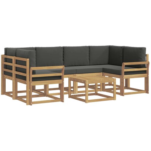 vidaXL Zunanja garnitura za sedenje z blazino 7 pcs Bela in antracit, (5000279998) Cene