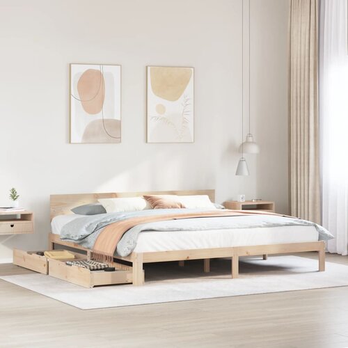 VidaXL Okvir kreveta s ladicama bez madraca 200x200 cm Slike