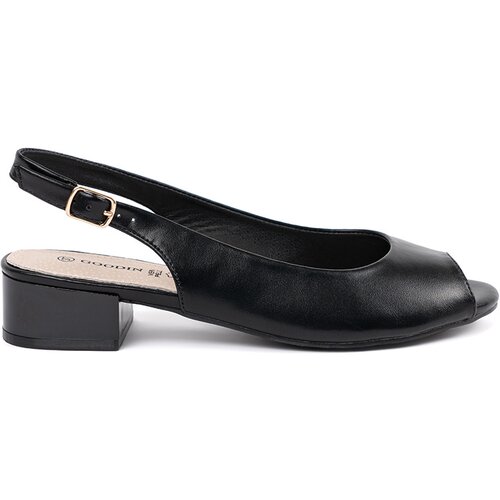 GOODIN Black elegant low-heeled sandals Slike