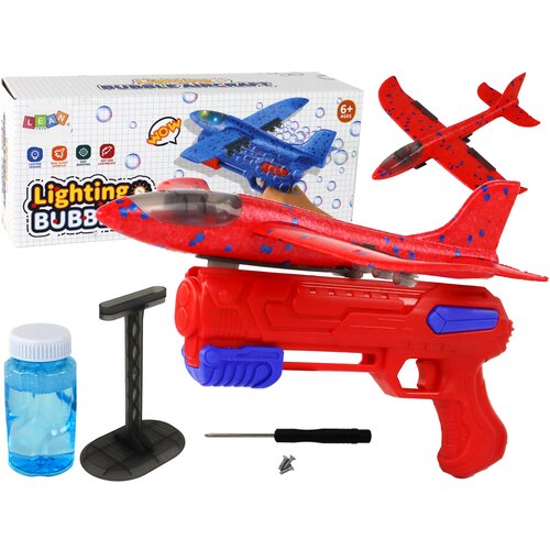  Pi&amp;scaron;tolj s avionom i mjehurićima od sapunice Bubble Launcher - crveni Slike