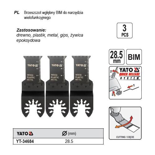 Yato globoka krtača za večnamensko orodje 3PC. bimeal, (21108388) Cene