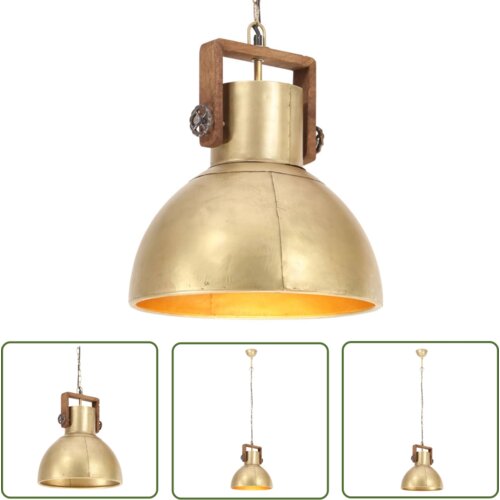  The Living Store Industrijska viseča svetilka 25 W medeninasta okrogla 40 cm E27 - Viseča Svetilka, (21745079) Slike