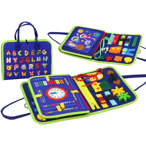 Blue Educational Sensory Felt Suitcase Cene