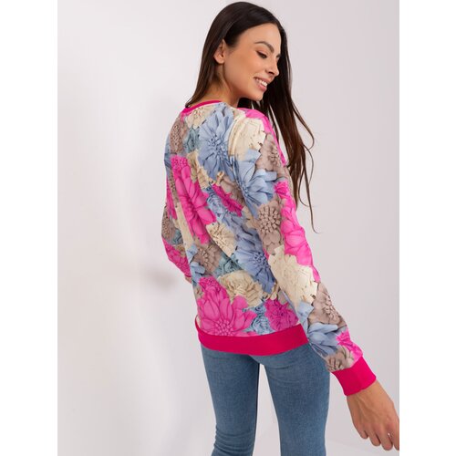 Fashion Hunters Pink and beige sweatshirt with print RUE PARIS Slike