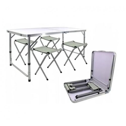 Velteh Rasklopivi sto za piknik + 4 stolice 120x60cm Slike