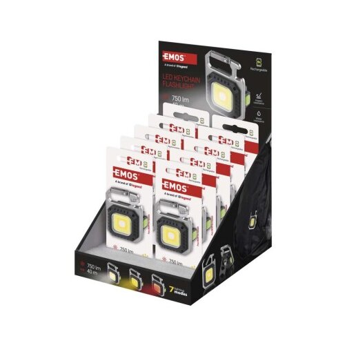  Polnilna mini LED svetilka - obesek za ključe, 750 lm, 10 kosov, razstavna &amp;scaron;katla 10/1 Slike