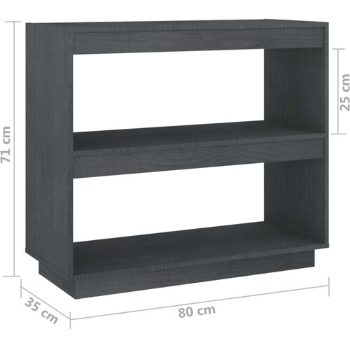 vidaXL knjižna omara siva 80x35x71 cm trdna borovina Cene
