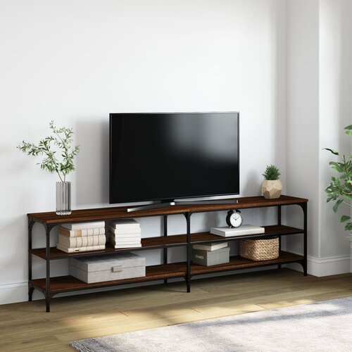 TV ormarić boja hrasta 180x30x50 cm konstruirano drvo i metal Cijene